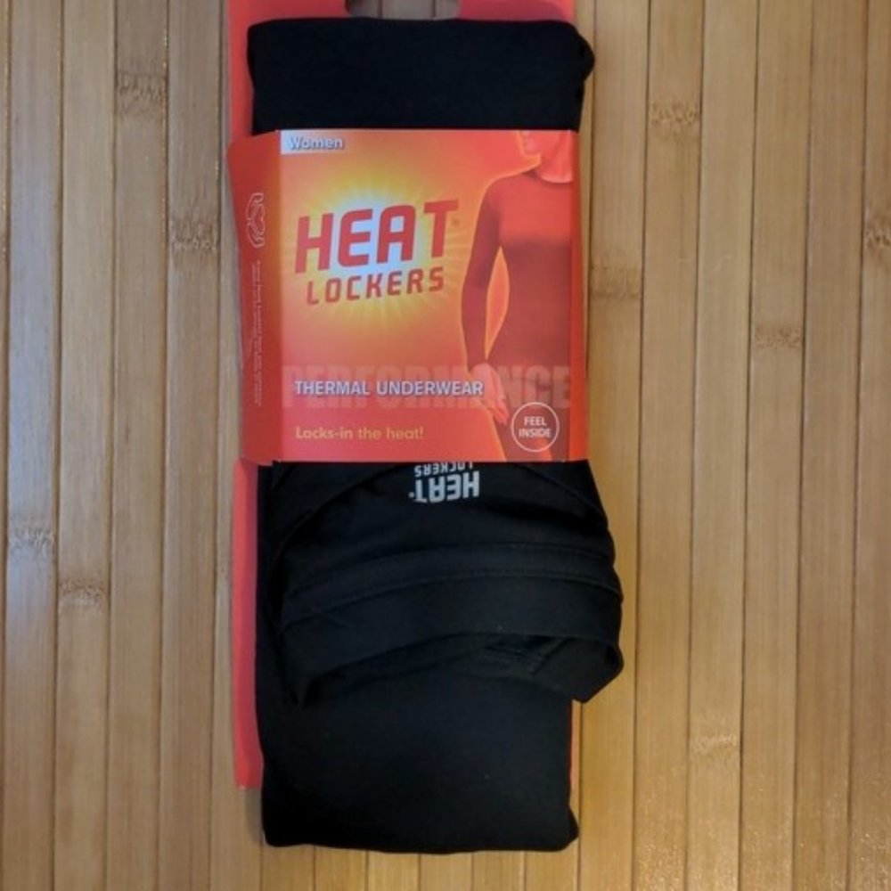 Womens Black Heat Lockers Long Underwear Thermal Shirt Size Large NEW